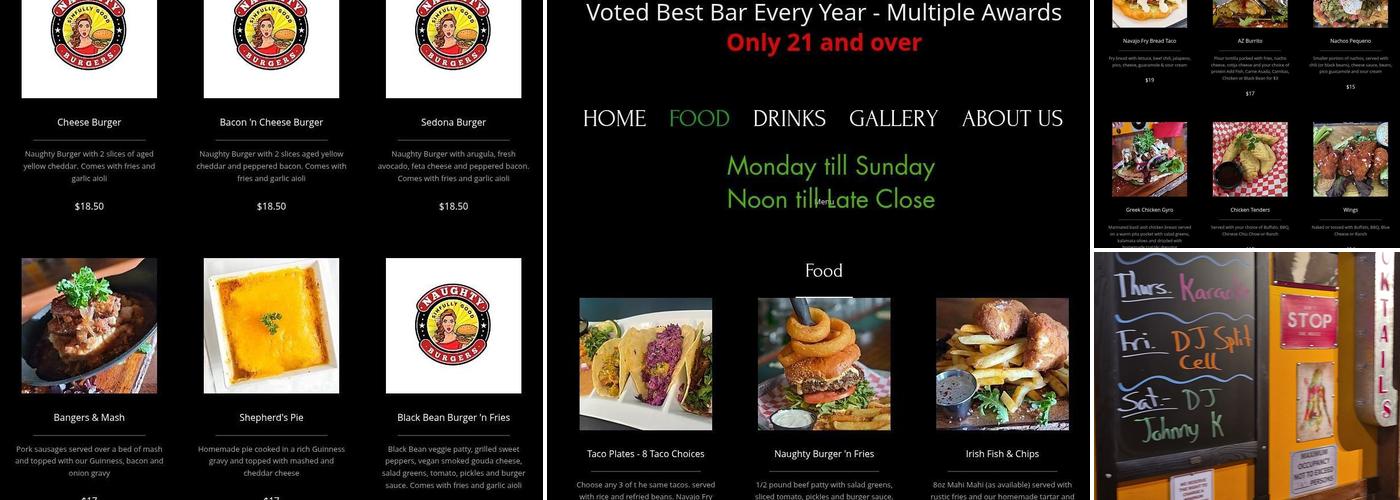 Mooney's Irish Pub & Burger Bar - Sedona Menu