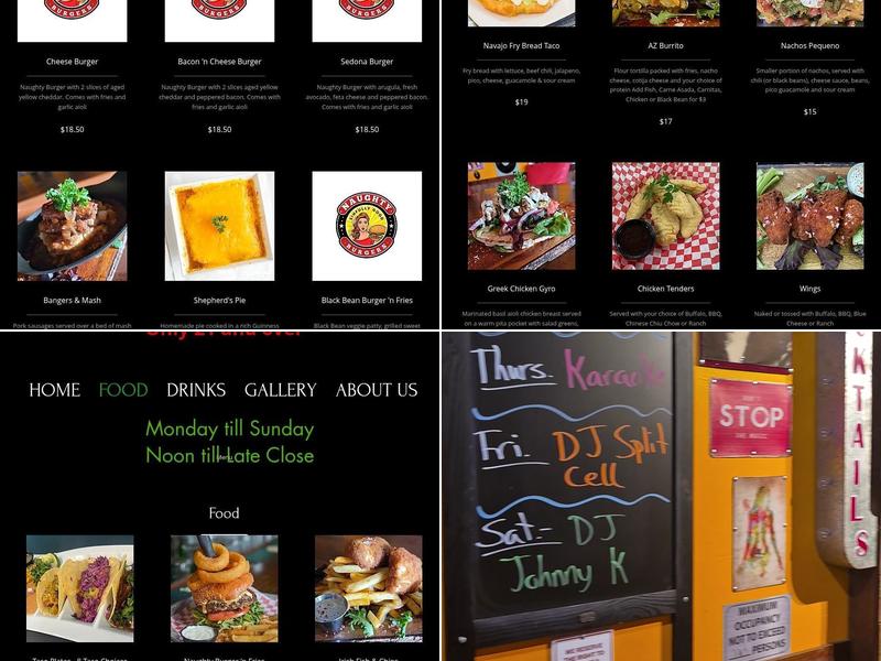 Mooney's Irish Pub & Burger Bar - Sedona Menu