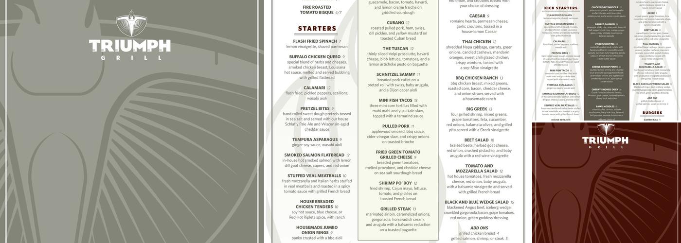 Triumph Grill Menu