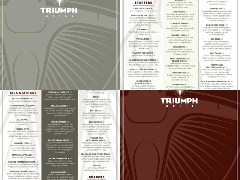 Triumph Grill Menu