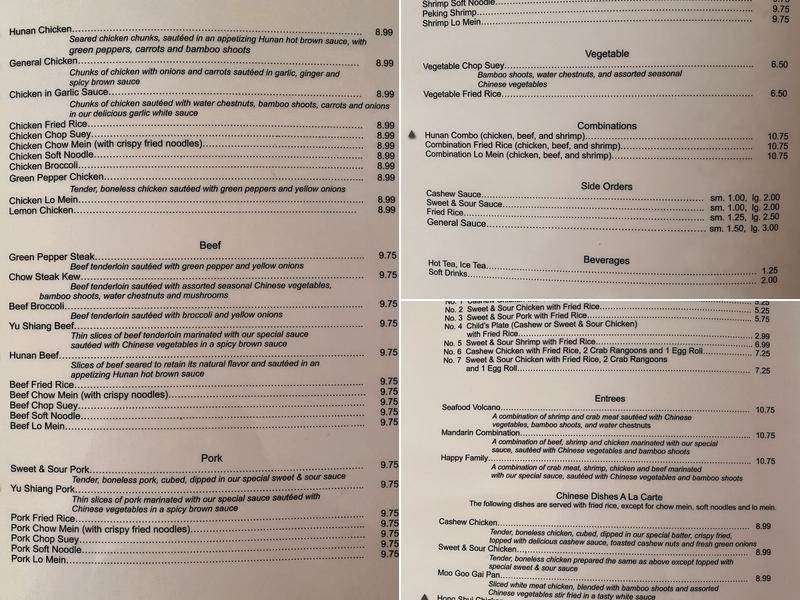 Fine China Menu