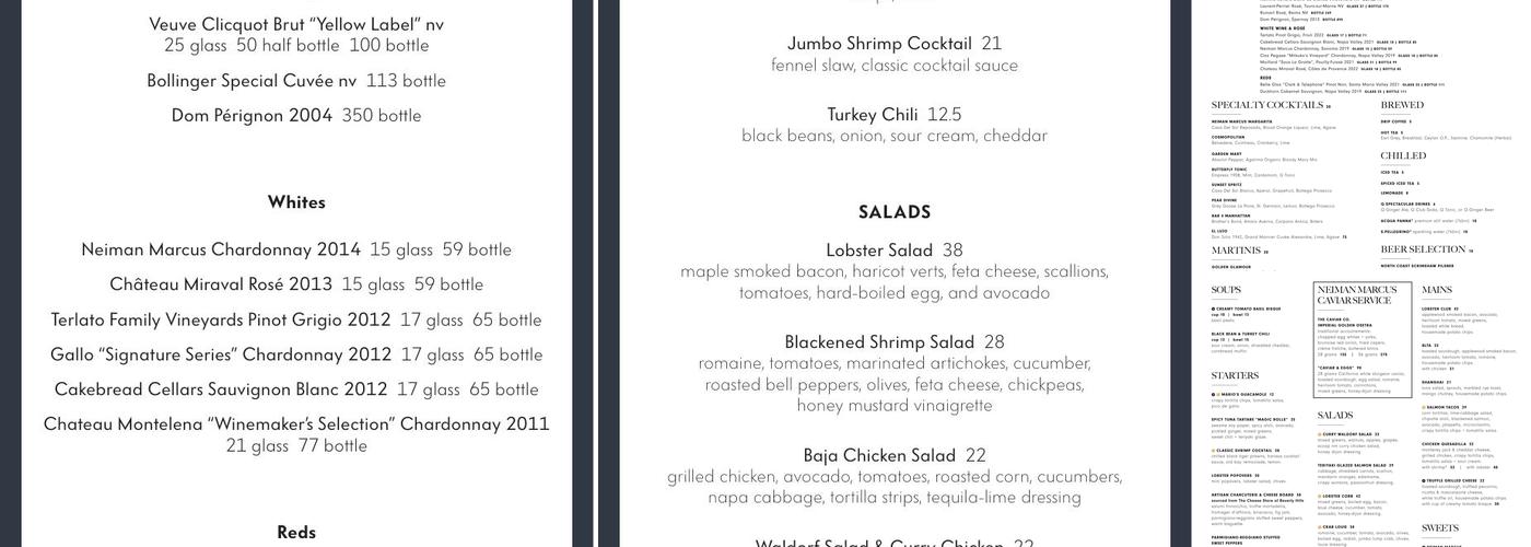 Bar on 4 Menu