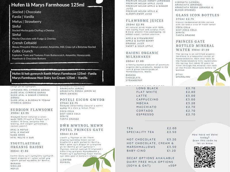 Arts Centre Café Menu