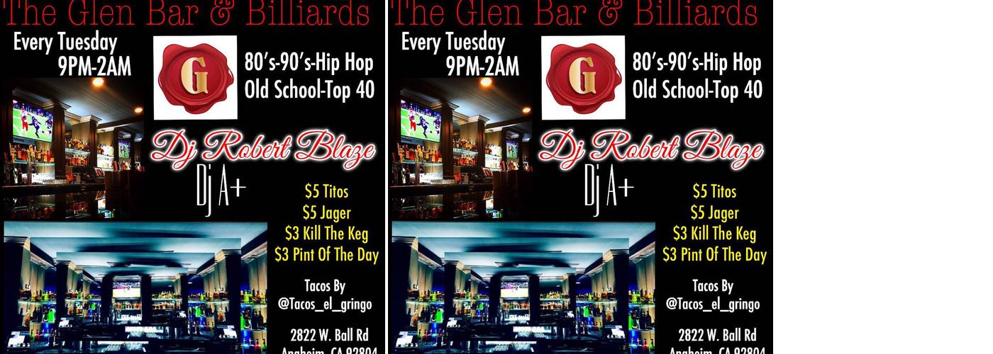 The Glen Bar and Billiards Menu