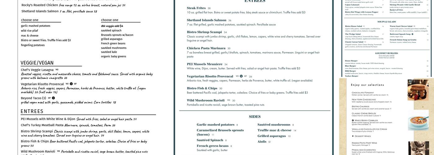 Canyon Bistro & Wine Bar Menu