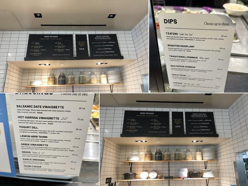 CAVA Menu