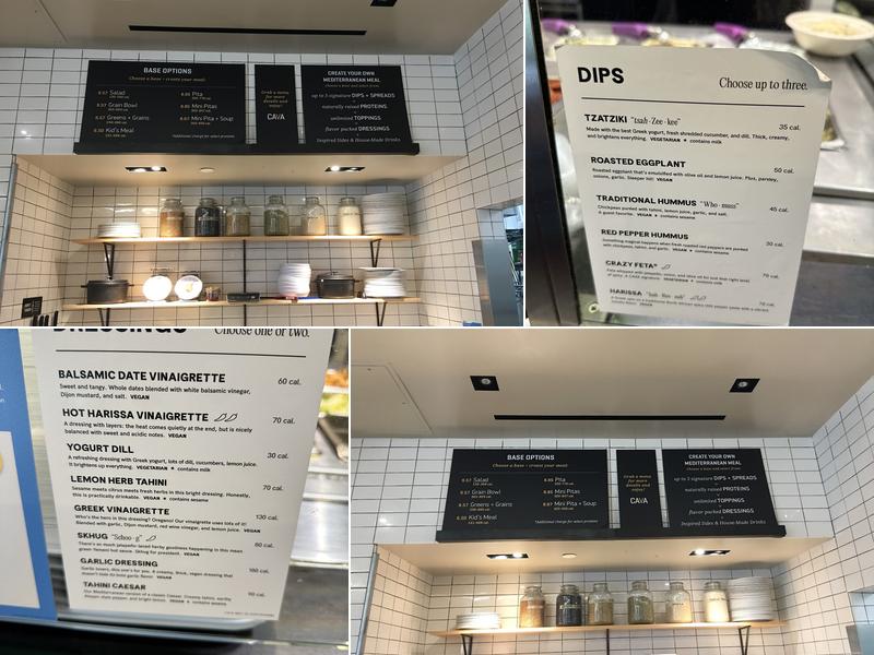 CAVA Menu