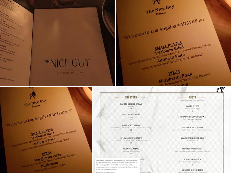 The Nice Guy Menu