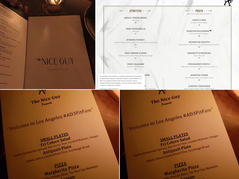 The Nice Guy Menu