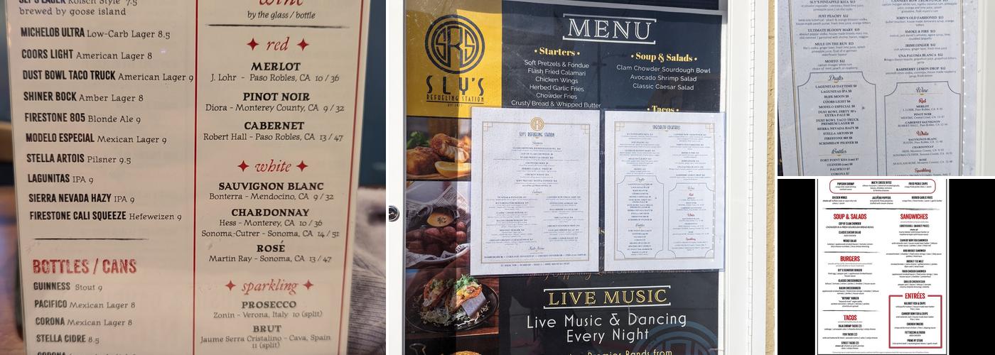 Sly McFly's Menu