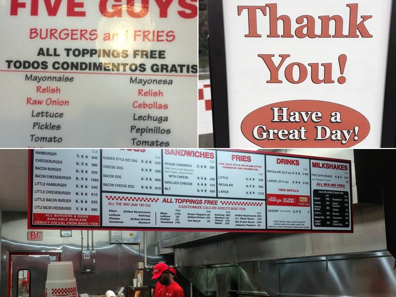 Five Guys Menu