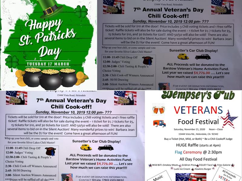 Dempsey's Pub Menu