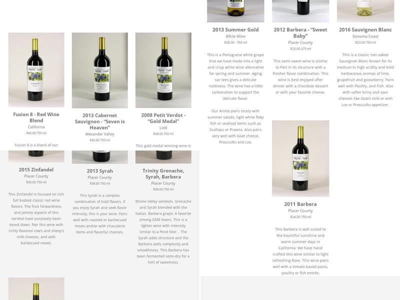 charles usher wines Menu