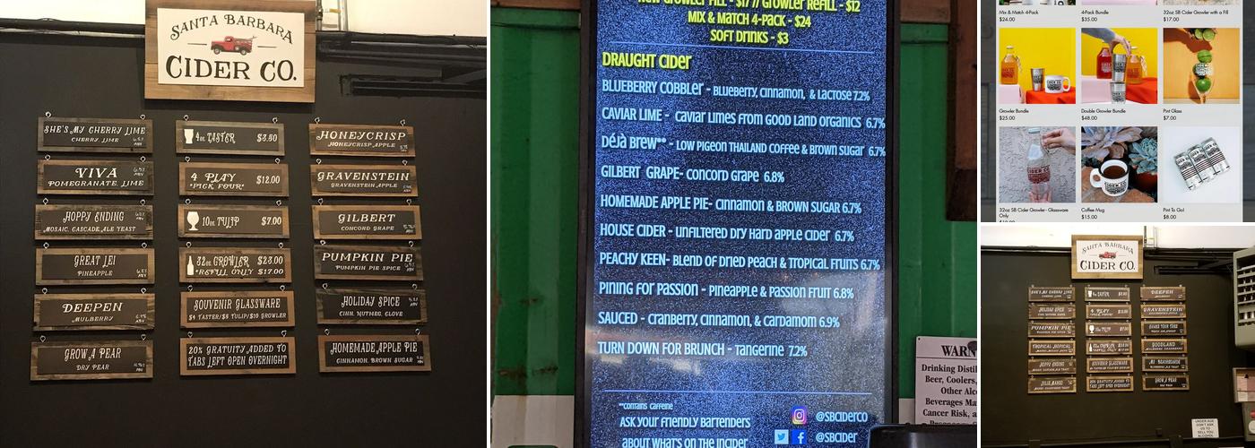 Santa Barbara Cider Company Menu