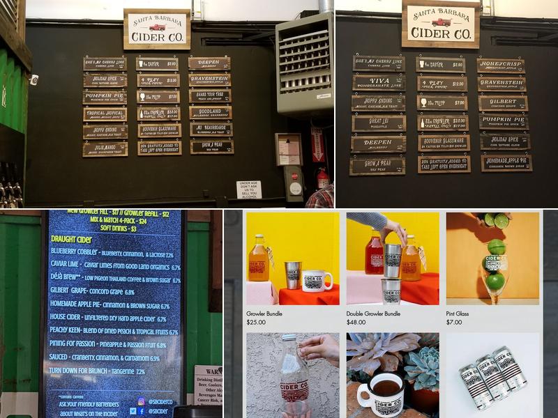 Santa Barbara Cider Company Menu