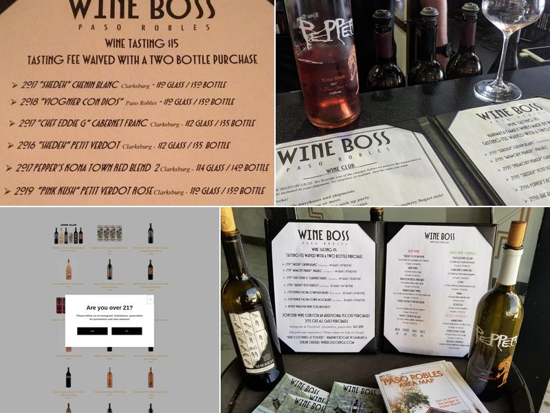 Wine Boss Paso Robles Menu