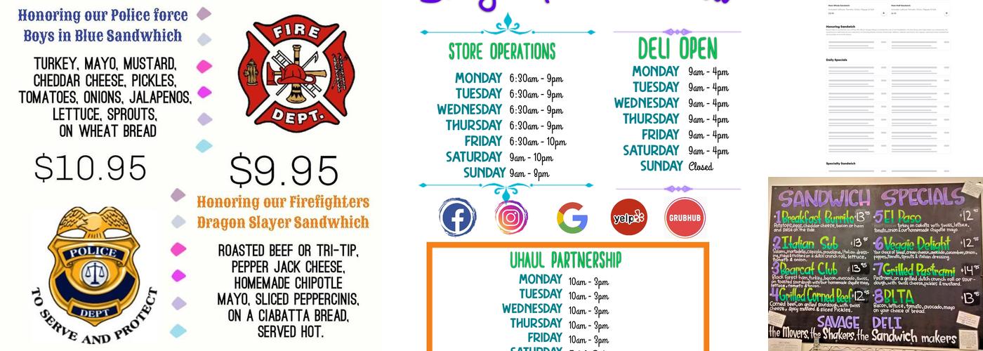 Savage Spirits & Deli Menu