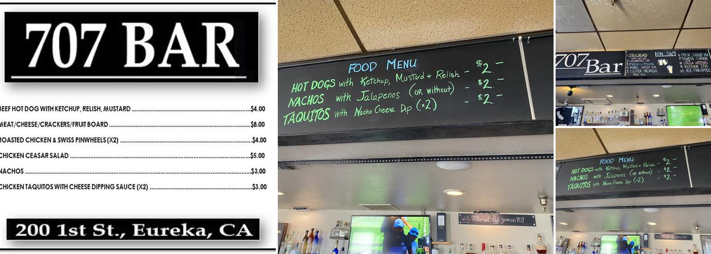 707 bar Menu