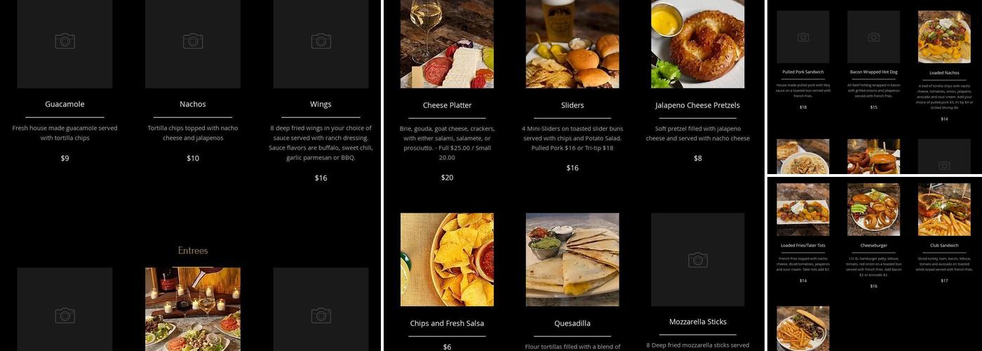 Taste of the Pinnacles Menu