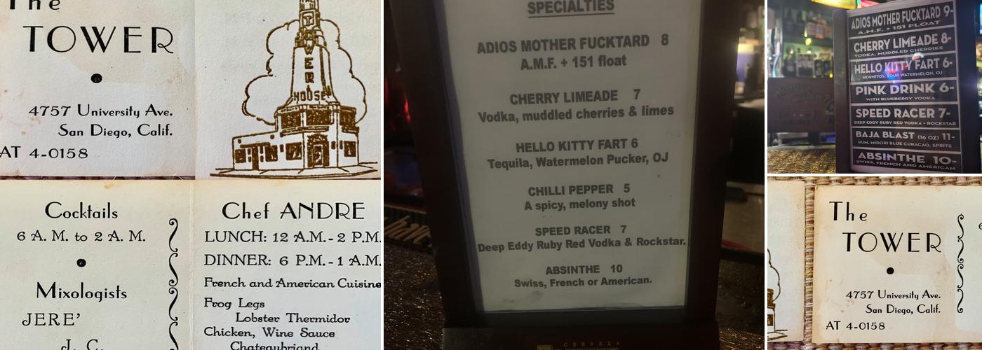 The Tower Bar Menu
