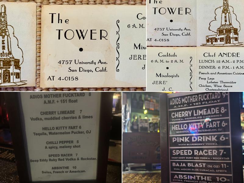 The Tower Bar Menu
