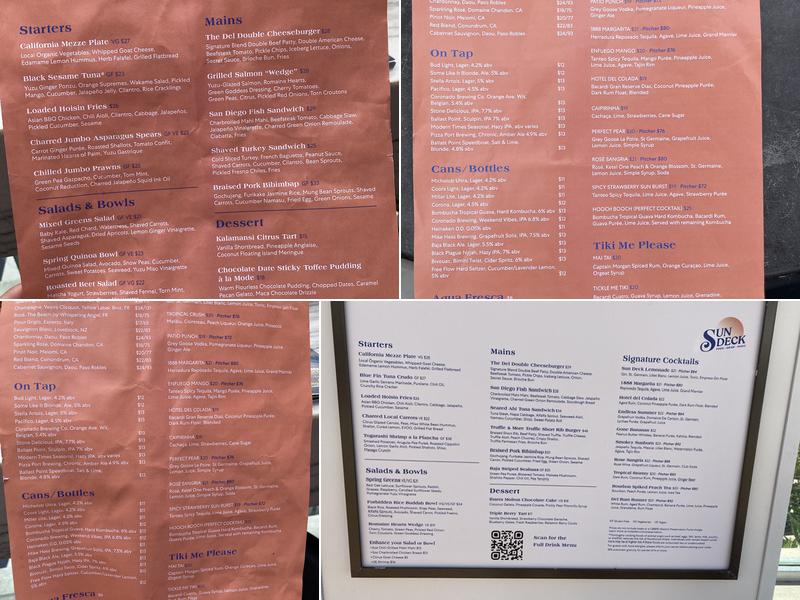 Sun Deck Menu
