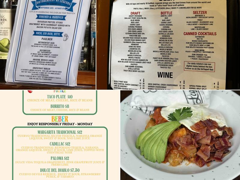 Legends Restaurant & Sports Bar Menu