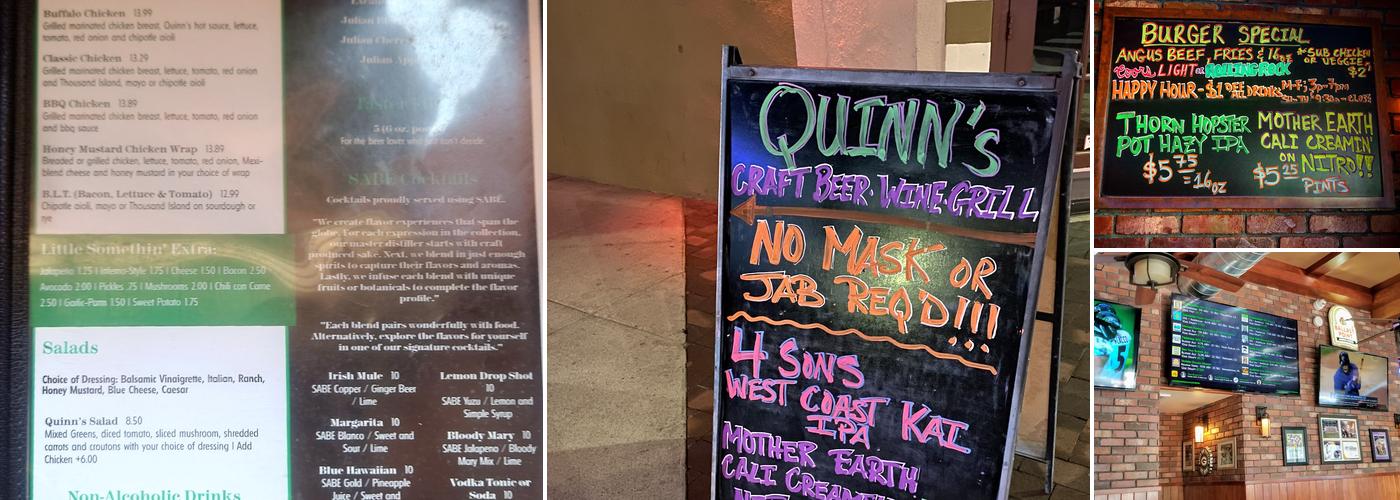 Quinn's Pub & Grill Menu