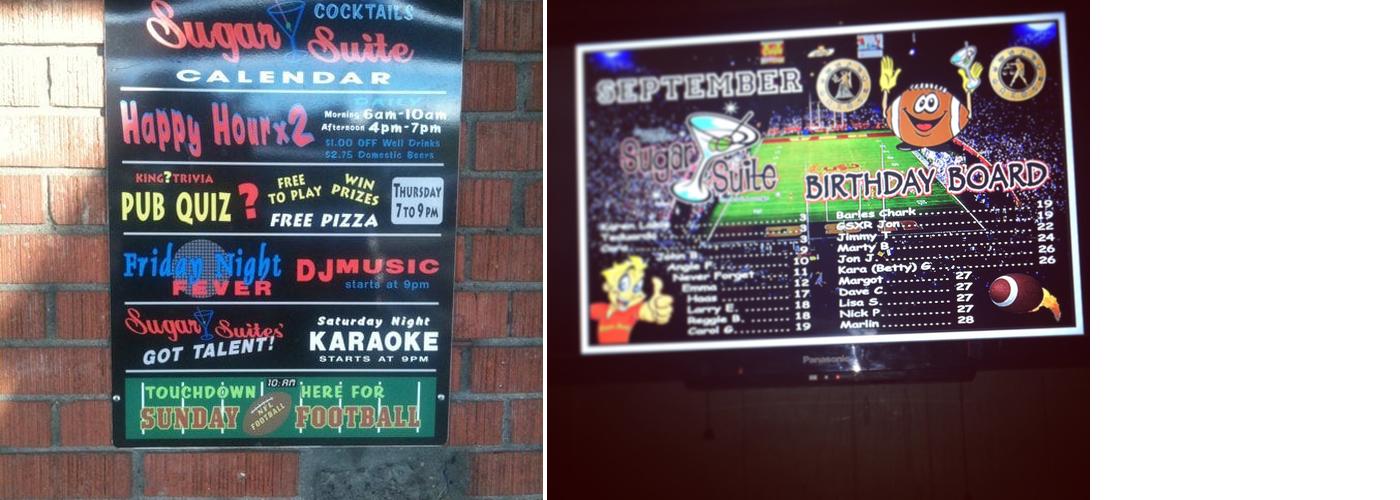 Sugar Suite Menu