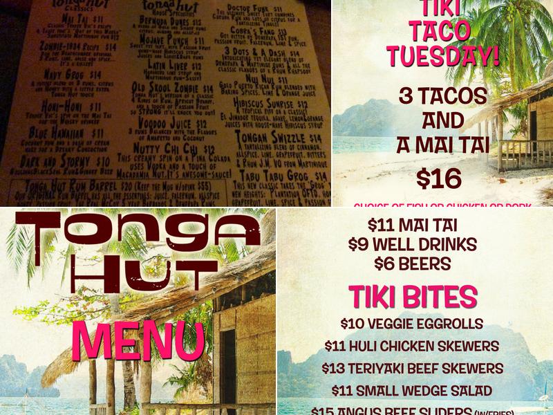 Tonga Hut Menu