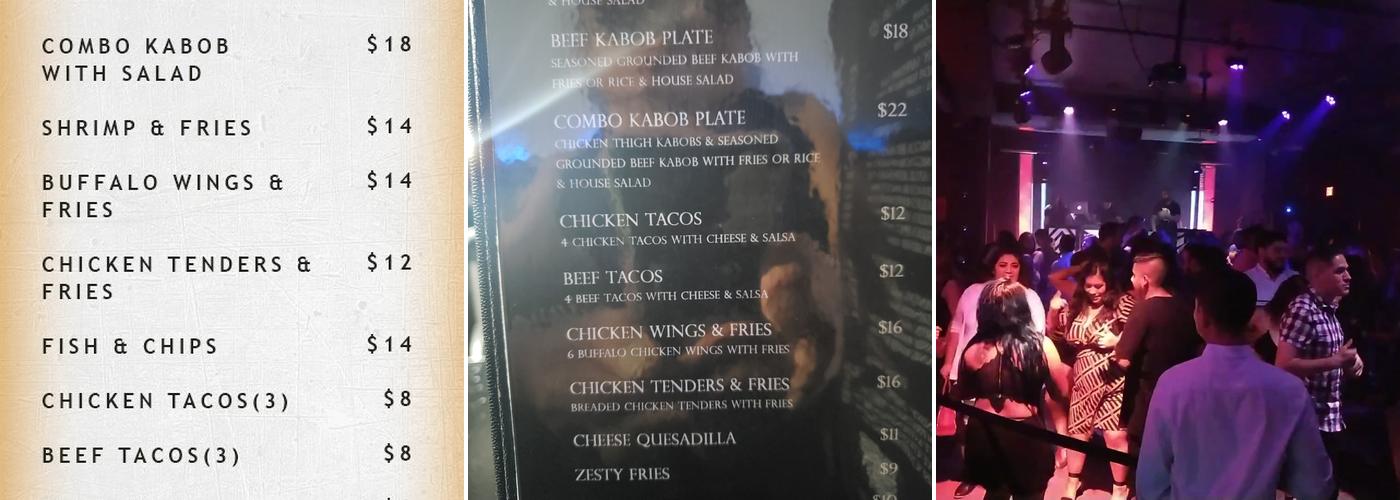 Rain Bar and Lounge Menu