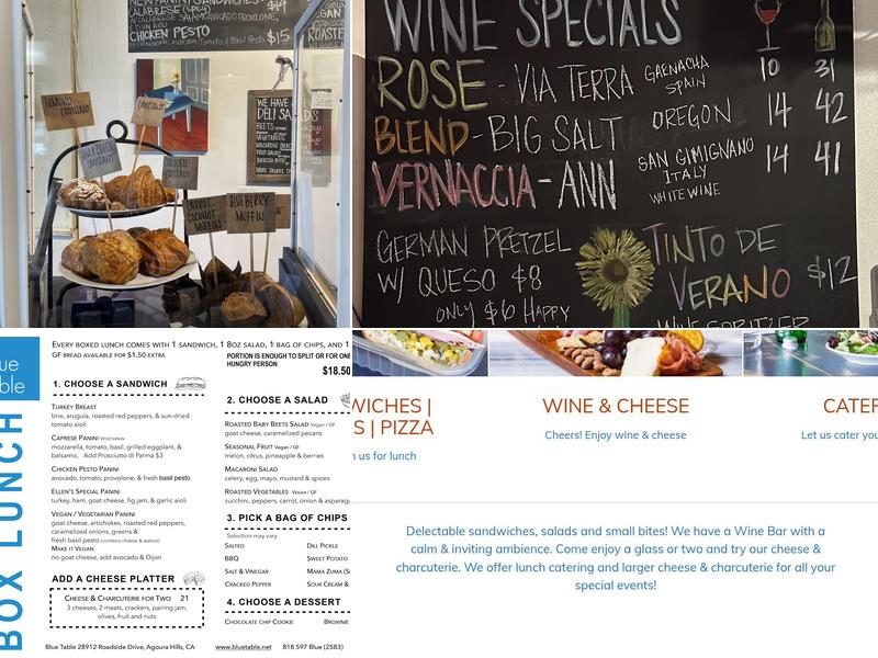 Blue Table Menu