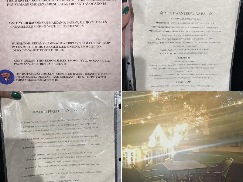 MOST WANTED WINE BAR Menu