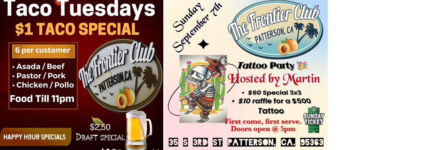 The Frontier Club Menu