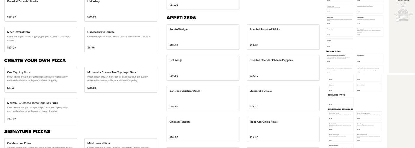 Old River Monte Carlo Menu