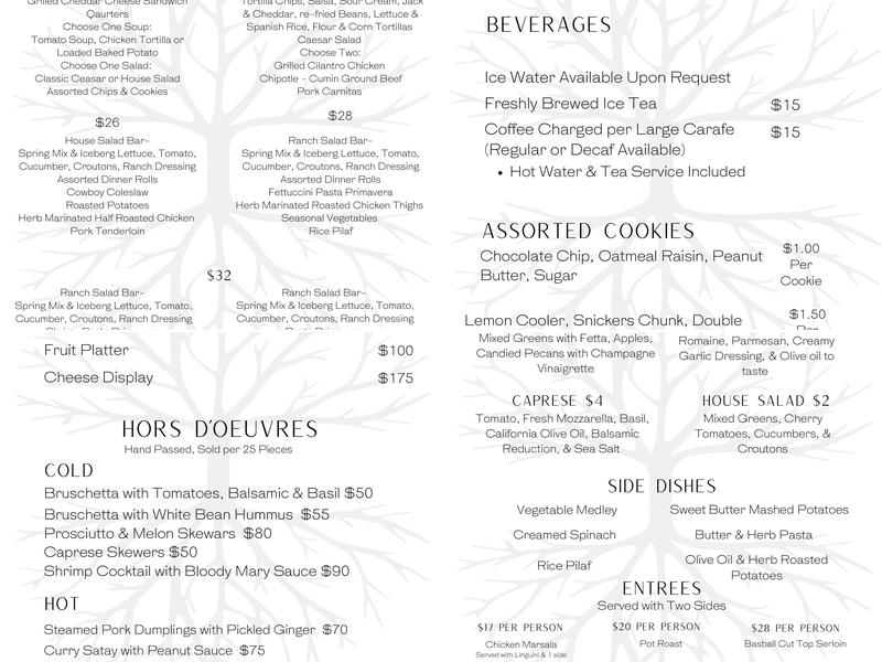 Oakbranch Saloon Menu