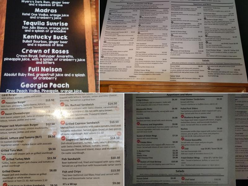 George & Walt's Menu