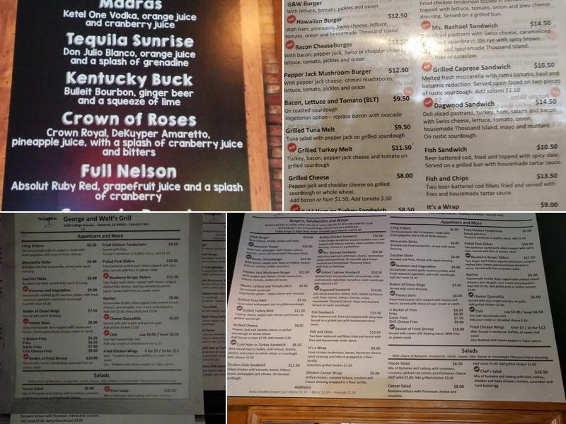 George & Walt's Menu