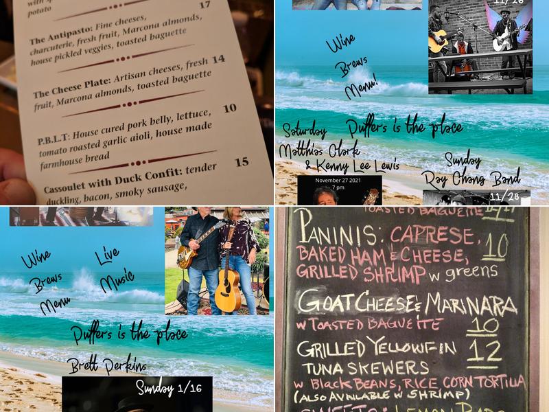 Puffer's of Pismo Menu