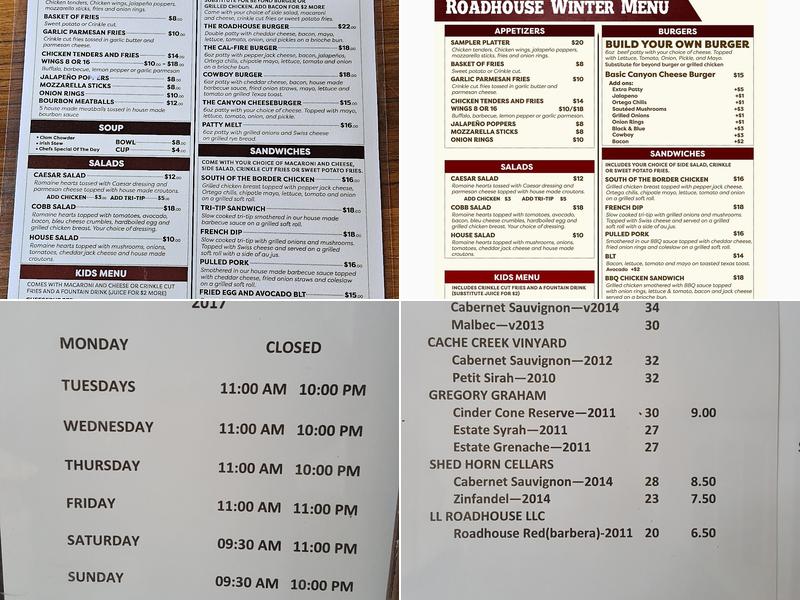 Loch Lomond Roadhouse Bar & BBQ Menu