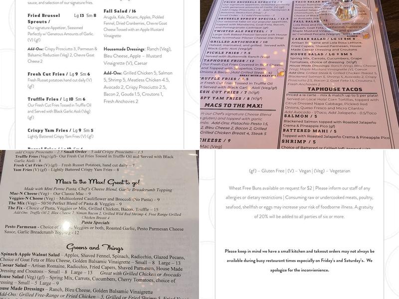 Thirsty Barrel Taphouse & Grille Menu