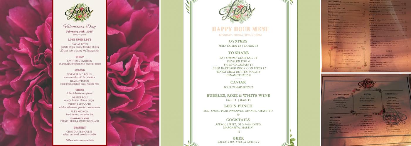 Leo's Oyster Bar Menu