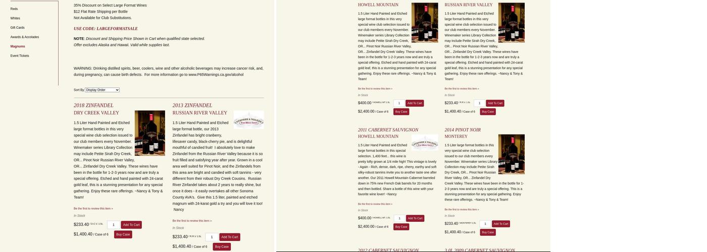 Stephen & Walker Winery Menu