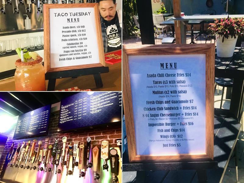 PBS Pub & Co. Menu