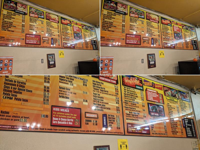 Tacos Guaymas Menu