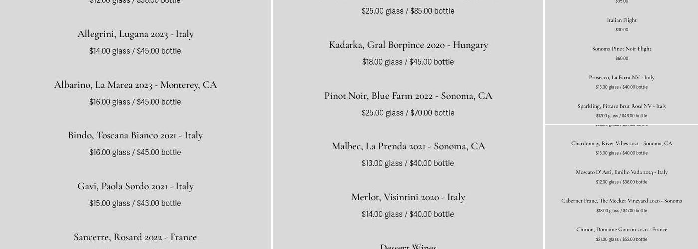 Enoteca Della Santina Menu