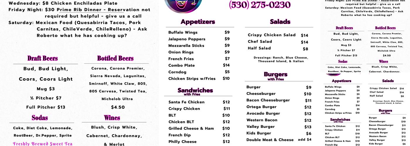 Idle Hour Bar & Grill Menu