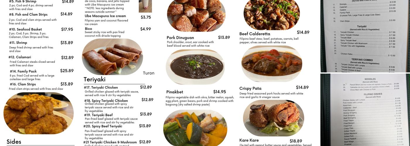 Mum's Fish & Chips Teriyaki & Lumpia (Filipino) Menu