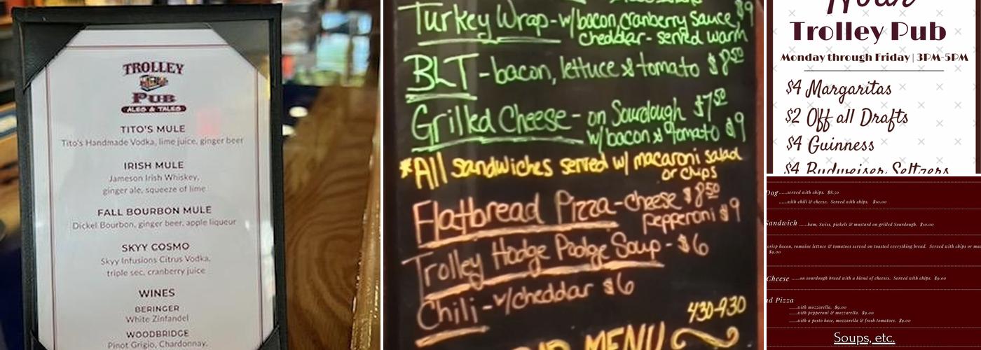 Trolley Pub Menu