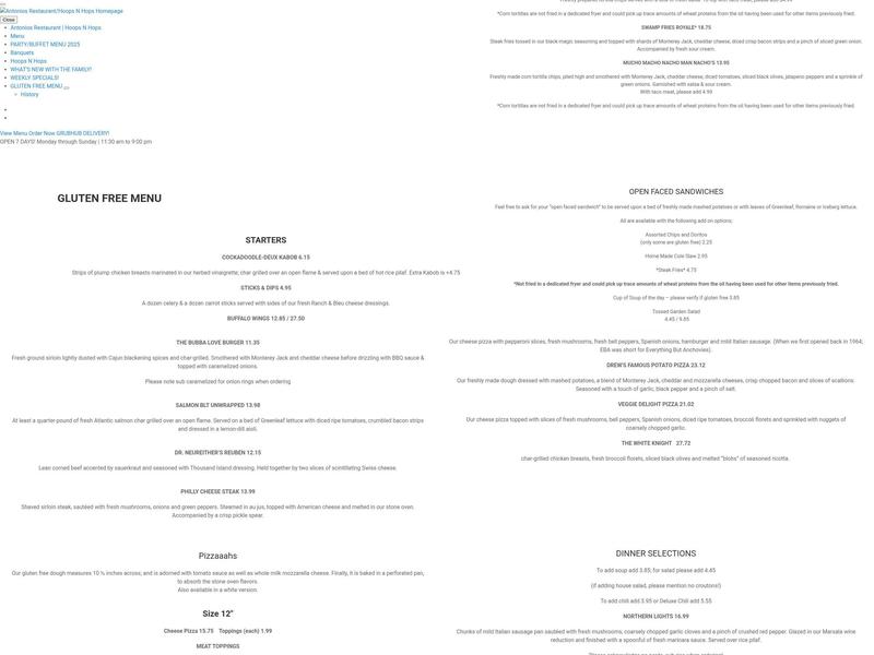 Hoops-N-Hops Menu